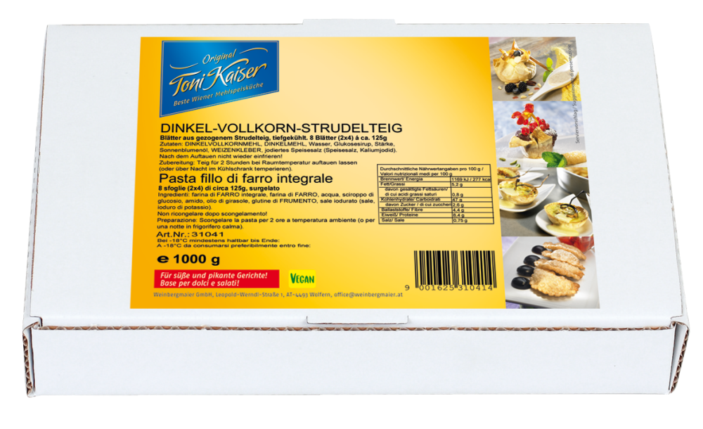 Dinkelvollkornteig gezogen 3 x 1000 g