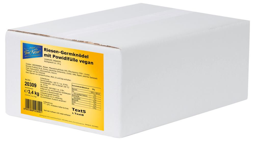 Riesen-Germknödel mit Powidlfülle 170 g 1x20 Stk